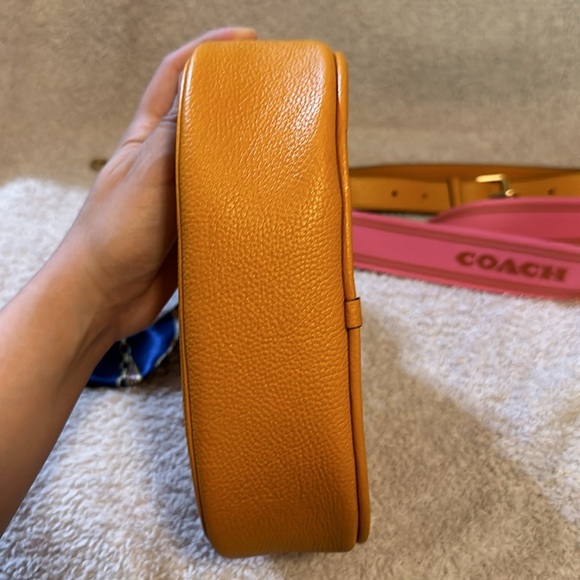 Coach Willow Brass/PAPAYA Leather Saddle Crossbody - Picture 6 of 7